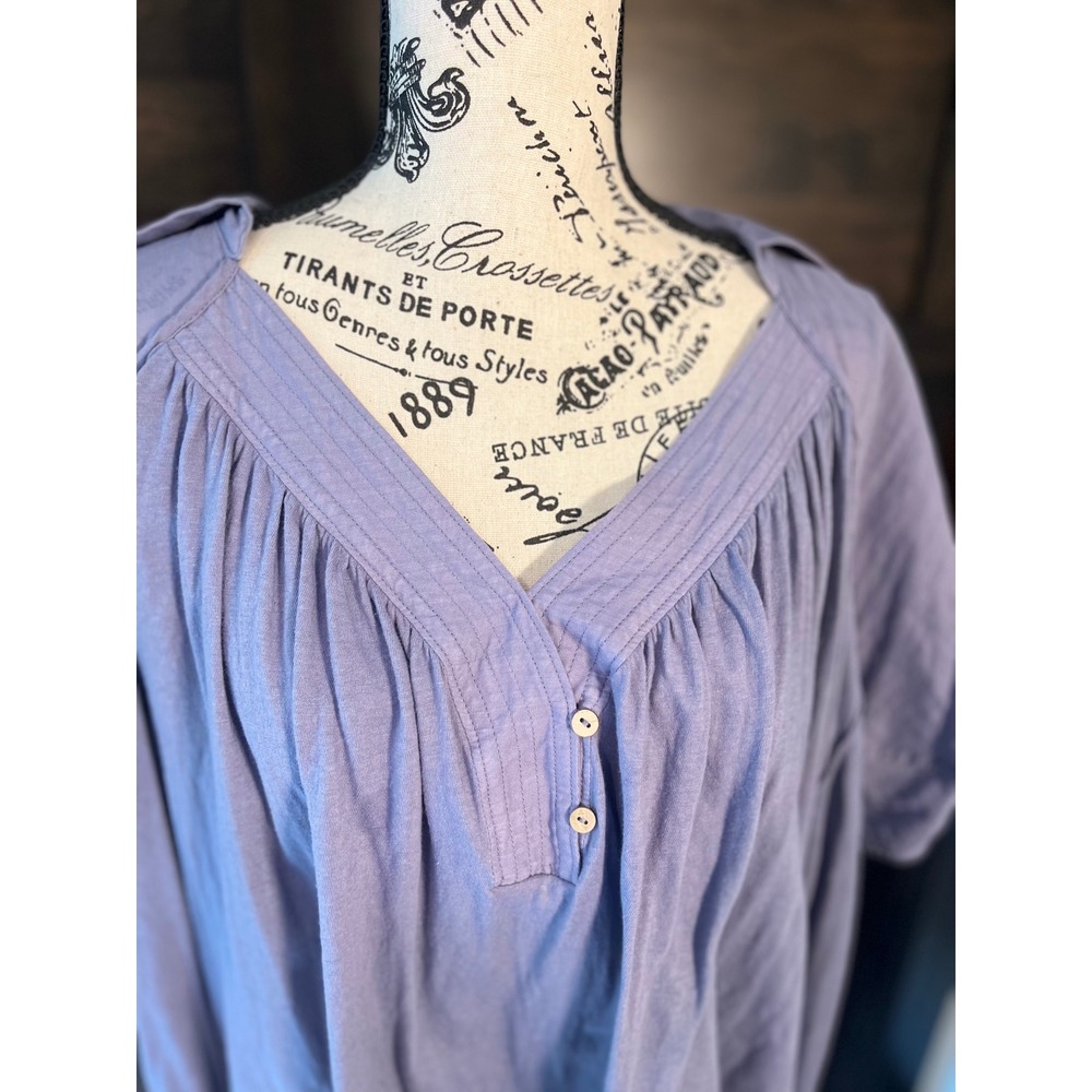 We The Free Free People Lavender Purple Linen Blend Oversized Tunic Top Large - Picture 2 of 5
